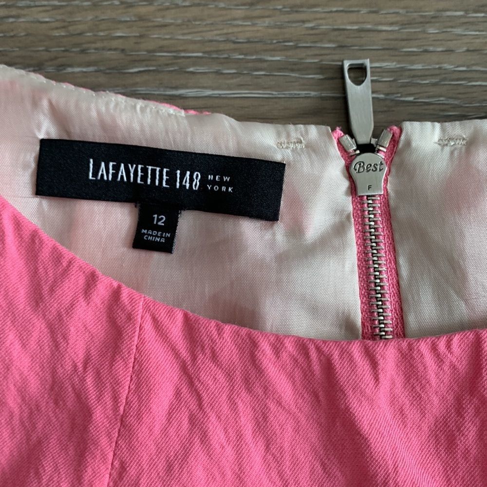 Lafayette 148 sleeveless crepe dress in Bubblegum pink sz 12 - Picture 13 of 16